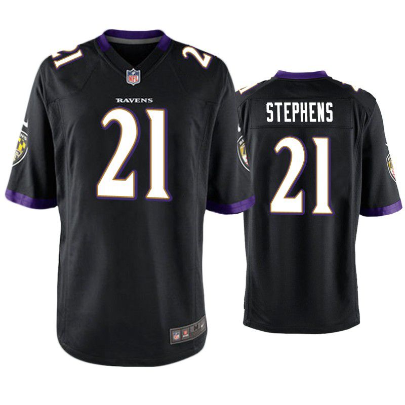 Men Baltimore Ravens 21 Brandon Stephens Nike Black Game NFL Jersey